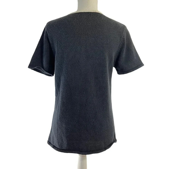 Jenny Nautical Metallic Embroidered Vintage Sweater Small Crochet Patchwork Knit - Picture 3 of 11